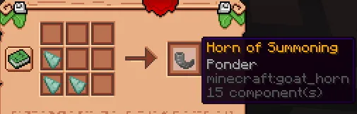 Horn of Summoning crafting recipe