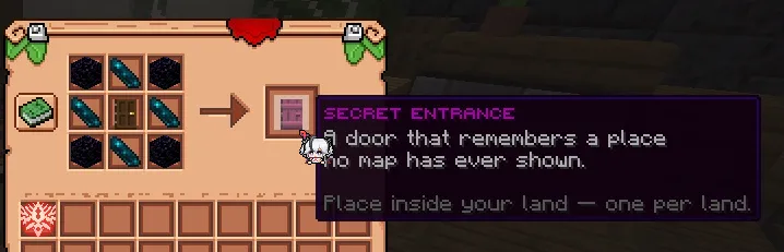 Obsidian and echo shards arranged around a dark oak door in a crafting grid