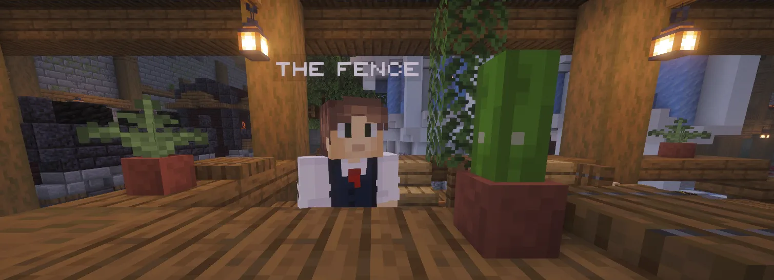 The Fence waiting behind his counter in the Agora