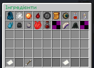 Ingredients Menu